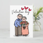 Romantische Valentijnsdag Kaart voor oudere koppel (Staand voorkant)