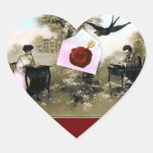 ROMANTISCHE VALENTIJNSDAG LOVERS RED WAX SEAL HEAR HART STICKER