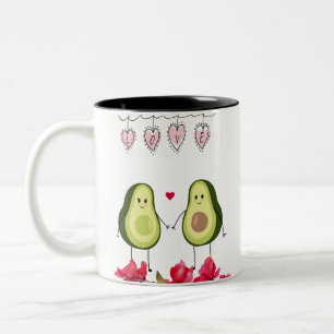 Romantische Valentijnsdag met Liefdesavocado Tweekleurige Koffiemok