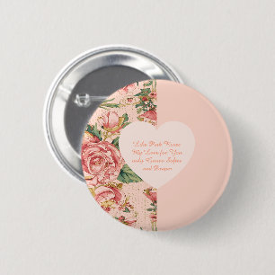 Romantische Valentijnsdag met Mooie Rozen Papier P Ronde Button 5,7 Cm