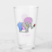 Romantische Valentijnsdag Olifant Glas (Achterkant)