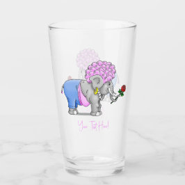 Romantische Valentijnsdag Olifant Glas