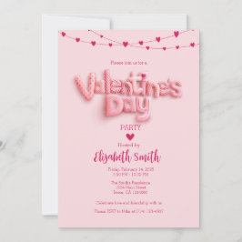 Romantische Valentijnsdag Party Invitation Sjabloo Kaart