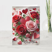 Romantische Valentijnsdag Red Rose Holiday Kaart (Voorkant)