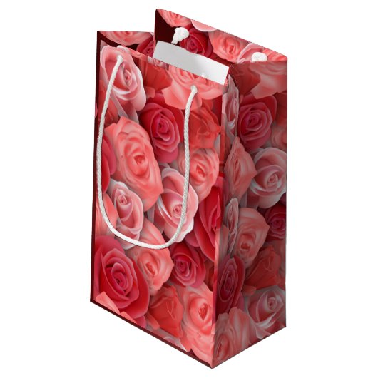 Romantische Valentijnsdag roze en rode rozen Klein Cadeauzakje (Achterkant Gekanteld)