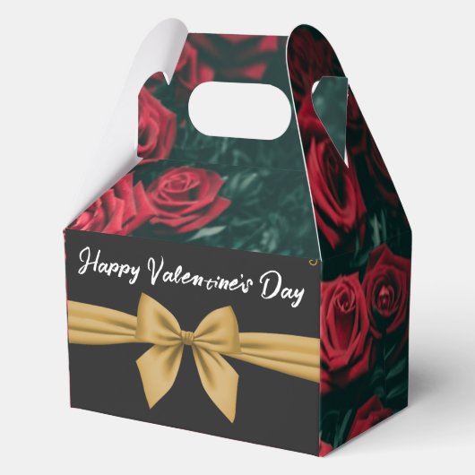 Romantische Valentijnsdag Rozen met Elegant Bow Bedankdoosjes (Voorkant)