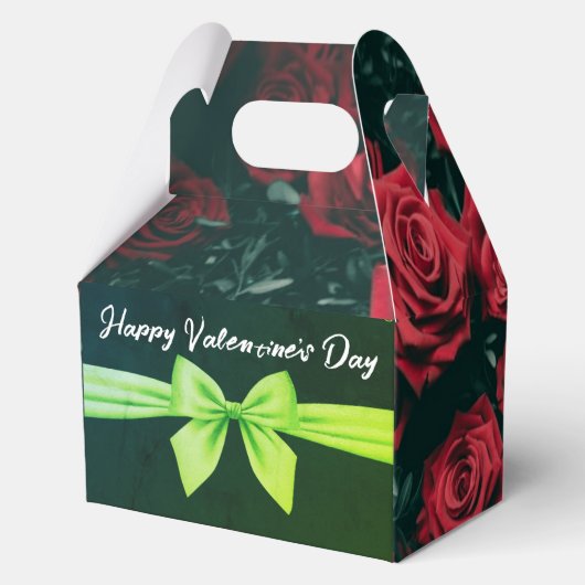 Romantische Valentijnsdag Rozen met Elegant Bow Bedankdoosjes (Achterkant)