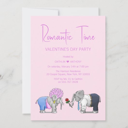 Romantische Valentijnsdag Tijd Feest Kaart (Voorkant)