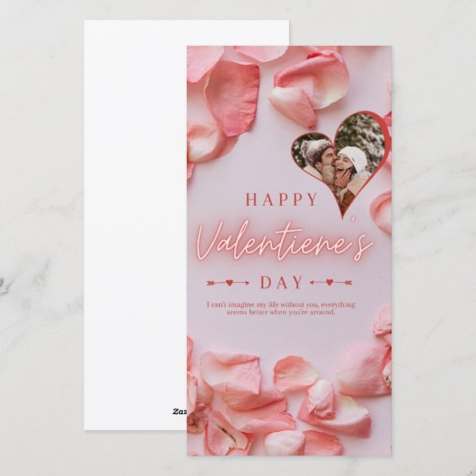 Romantische Valentijnsdag Uitnodiging (Voorkant / Achterkant)