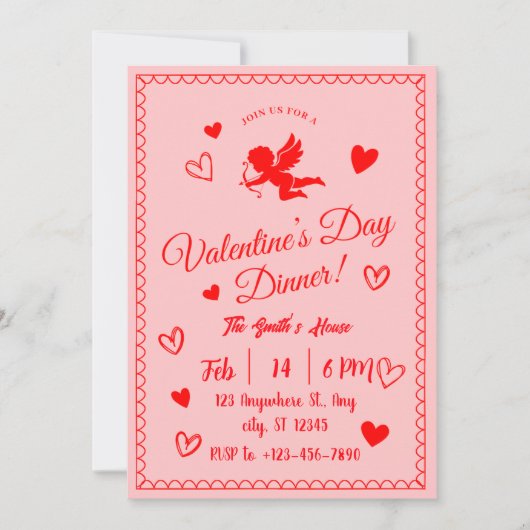 Romantische Valentijnsdag Uitnodiging (Voorkant)