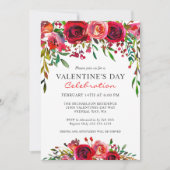 Romantische Valentijnsdag Waterverf Floral Partij Kaart (Voorkant)