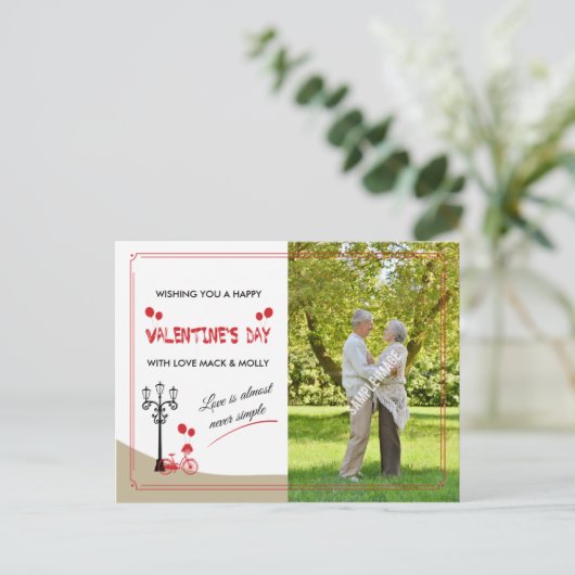 Romantische Valentijnsdag wenskaart Feestdagenkaart (Staand voorkant)