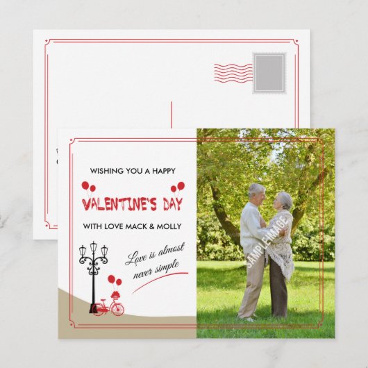 Romantische Valentijnsdag wenskaart Feestdagenkaart (Voorkant / Achterkant)