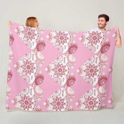 Romantische Valentijnsdagdeken met Mandala Fleece Deken (In situ)