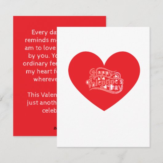 Romantische Valentijnsdagkaart Feestdagenkaart (Voorkant / Achterkant)