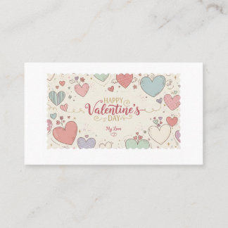 Romantische Valentijnsdagkaart – Illustratie van e Visitekaartje