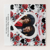 Romantische Valentijnsdagrozen Harten Gepersonalis Legpuzzel (Horizontaal)