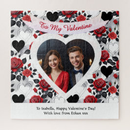 Romantische Valentijnsdagrozen Harten Gepersonalis Legpuzzel