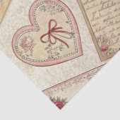 Romantische Valentijnse Decoupage Rozen Hearts Let Tissuepapier (Detail)