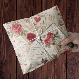 Romantische Valentijnse Decoupage Rozen Hearts Let Tissuepapier