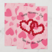 Romantische Valentijnse kaart voor hart en rozen (Voorkant / Achterkant)