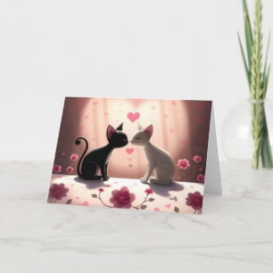 Romantische Valentijnse Kat Kaart