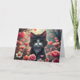 Romantische Valentijnse Kat Kaart
