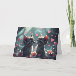 Romantische Valentijnse Kat Kaart