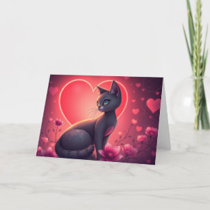 Romantische Valentijnse Kat Kaart