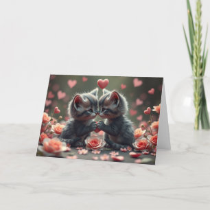 Romantische Valentijnse Kat Kaart