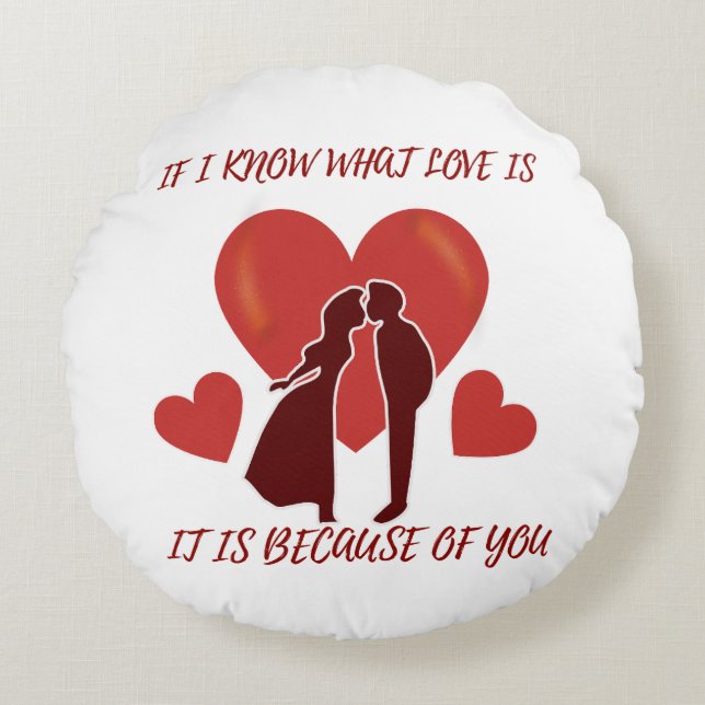 Romantische Valentijnse ronde kussen (Voorkant)