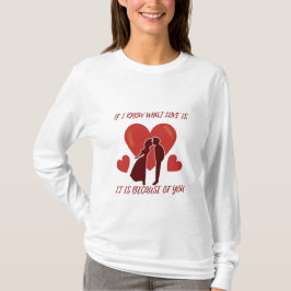 Romantische Valentijnse Vrouwen Witte Lange Mouw T-shirt