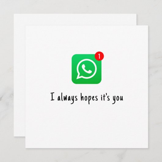 Romantische Valentijnskaart - "Ik hoop altijd dat Feestdagenkaart (Voorkant / Achterkant)