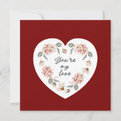 Romantische Valentijnskaart met bloemhart Feestdagenkaart (Voorkant)