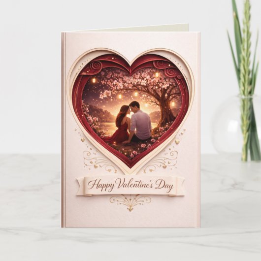 Romantische Valentijnskaart met vouw: Hea Kaart (Voorkant)