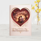 Romantische Valentijnskaart met vouw: Hea Kaart (Gele Bloem)