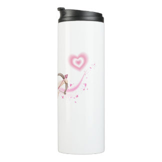 Romantische Valentijnskunst met roze hartgloed Thermosbeker