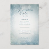 Romantische Vallende Sneeuw Blauw Wit Huwelijksrec Informatiekaartje (Voorkant)