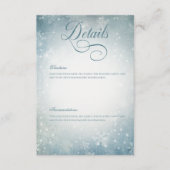 Romantische Vallende Sneeuw Blauw & Wit Sparkle De Informatiekaartje (Voorkant)