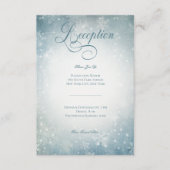 Romantische Vallende Sneeuw Blauw Wit Sparkle rece Informatiekaartje (Voorkant)