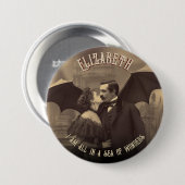 Romantische Vampier  Dracula Kissing Halloween Ronde Button 7,6 Cm (Voorkant /achterkant)