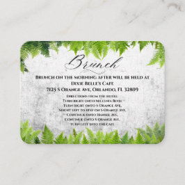 Romantische varen verlaat bruiloftsbrunch informatiekaartje