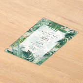 Romantische varens bladgroen Save the Date Acryl Uitnodigingen (Laagn)