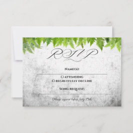 Romantische varens laat elegante natuurlijke bruil RSVP kaartje