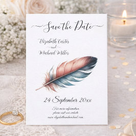 Romantische Veer Save the Date Boho Bruiloft