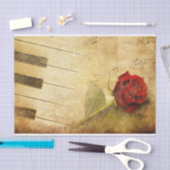 Romantische  vel muziek met Roos-tapeband Tissuepapier (Craft)