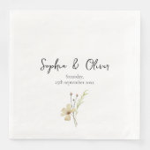 Romantische veld bloem aangepaste bruiloft servet (Voorkant)