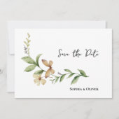 Romantische veld bloem bruiloft opslaan van de dat kaart (Voorkant)