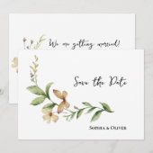 Romantische veld bloem bruiloft opslaan van de dat kaart (Voorkant / Achterkant)