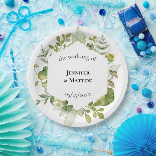 Romantische veld bloem bruiloft papieren bordje (Feest)